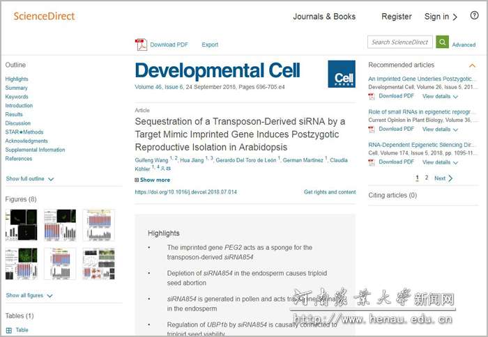 我校王桂凤课题组在《Developmental Cell》发表重要理论文章 我校王桂凤课题组在《Developmental Cell》发表重要理论文章